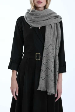 James Lakeland Crystal Wave Grey Scarf