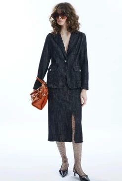 James Lakeland Dark Jean Tailored Skirt