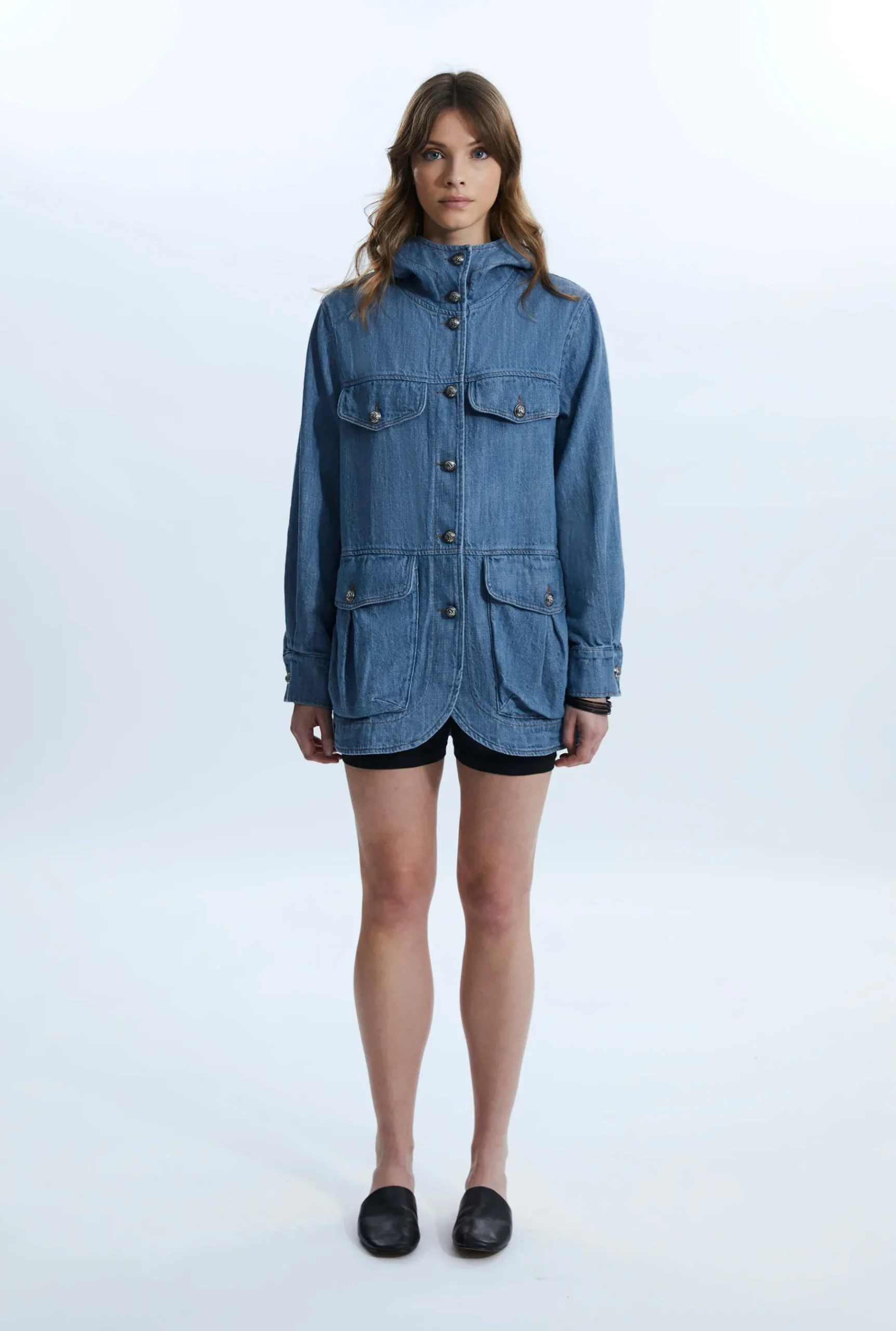 James Lakeland Denim Blaser With Hood