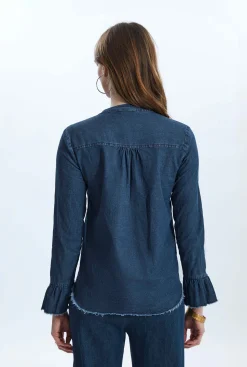 James Lakeland Denim Ruched Shirt