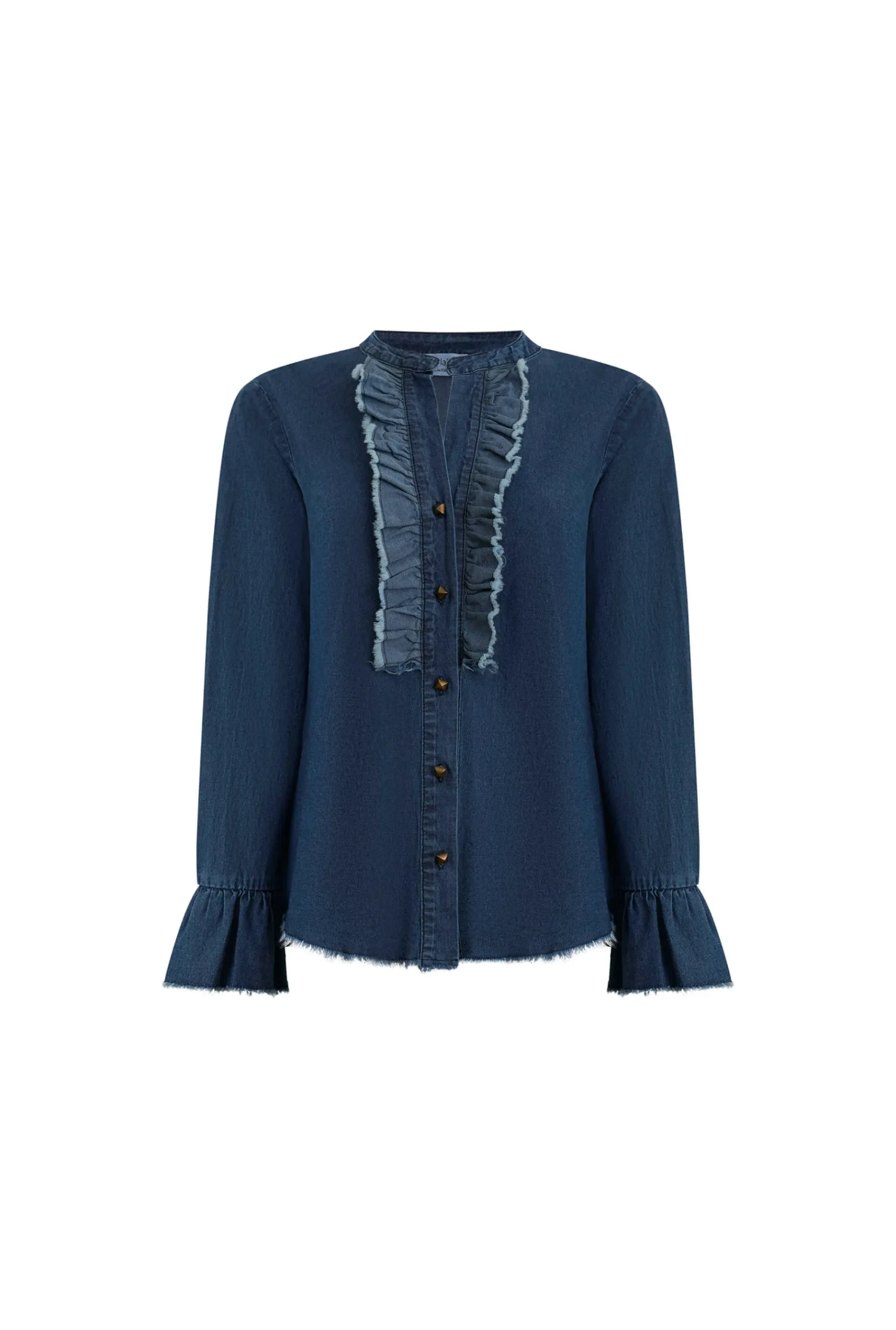James Lakeland Denim Ruched Shirt