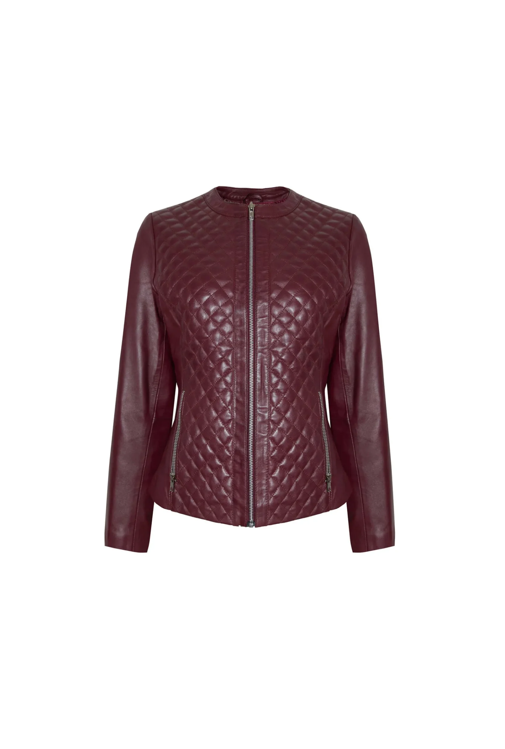 James Lakeland Diamond Burgundy Leather Jacket