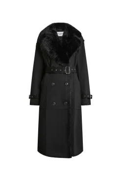 James Lakeland Faux Fur Suede Black Coat