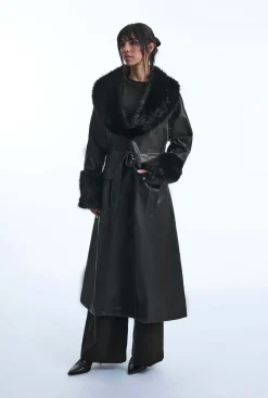 James Lakeland Faux Leather Black Coat