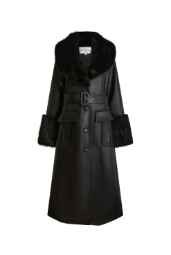 James Lakeland Faux Leather Black Coat