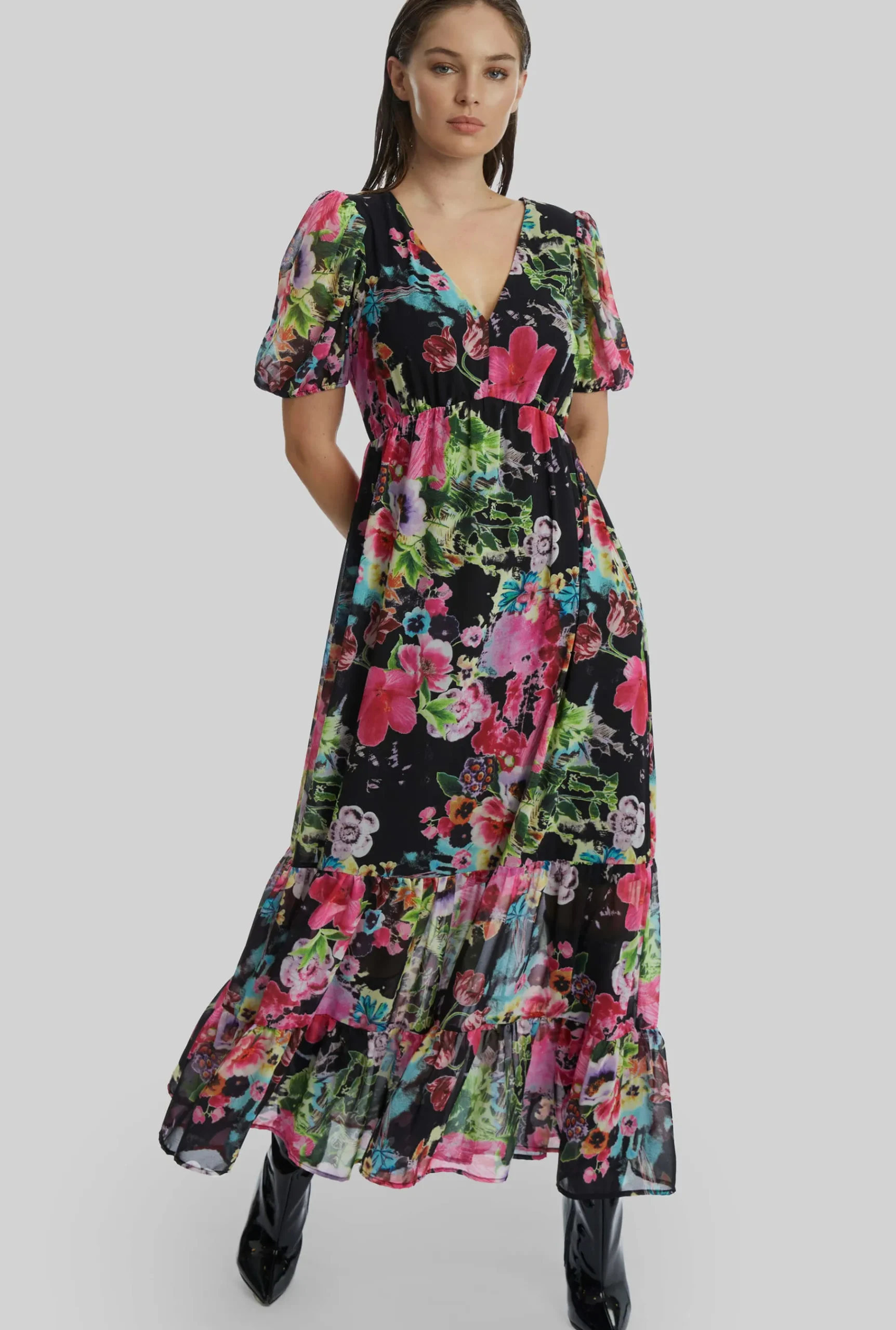 James Lakeland Floral V-neck Midi Dress