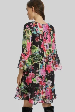 James Lakeland Flower Print Wave Hem Dress