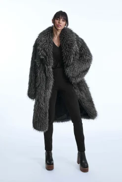 James Lakeland Grey Faux Fur Coat