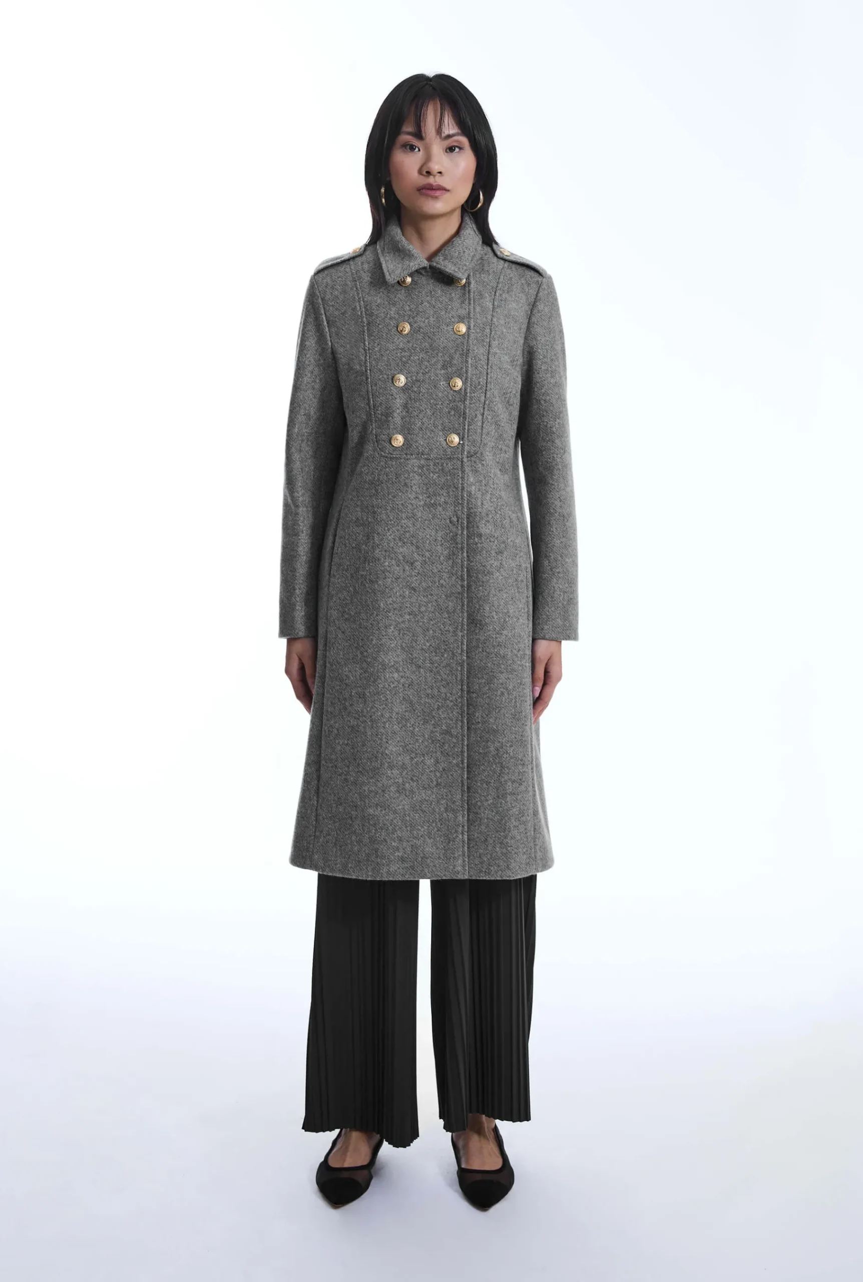 James Lakeland Grey Military Coat