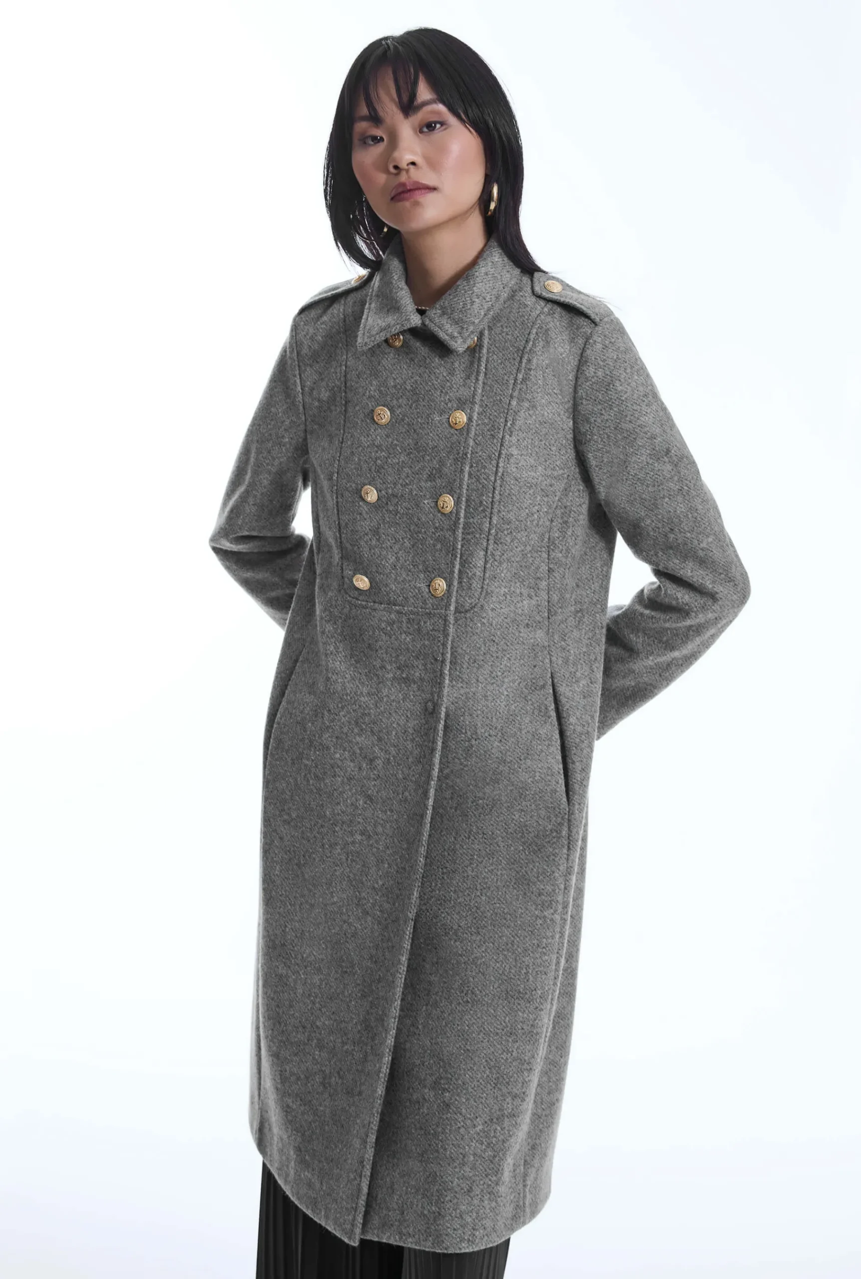 James Lakeland Grey Military Coat