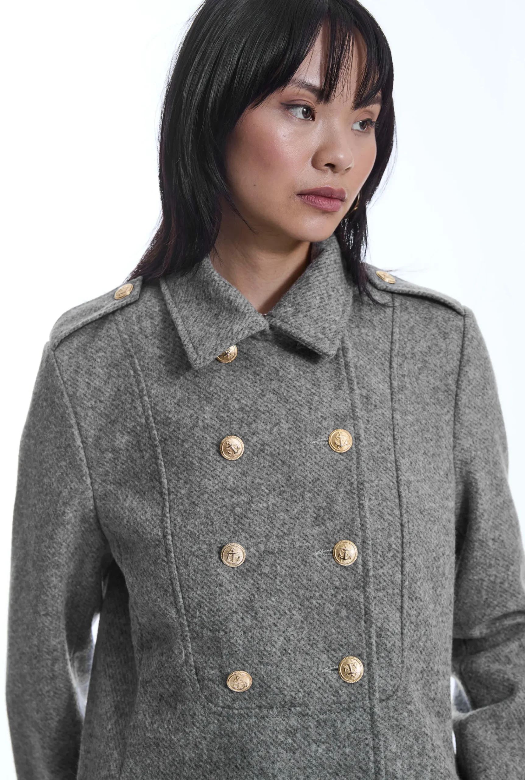 James Lakeland Grey Military Coat