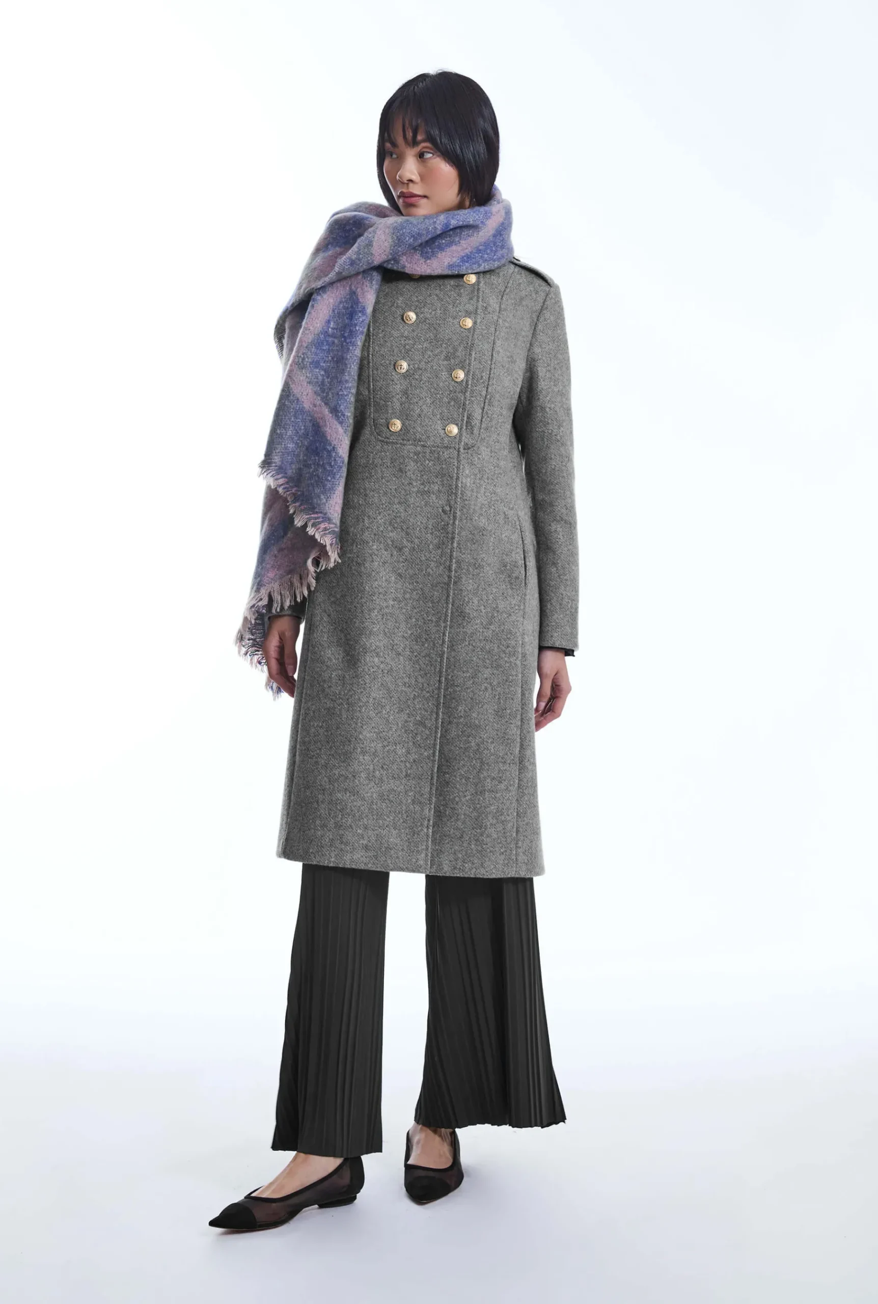 James Lakeland Grey Military Coat