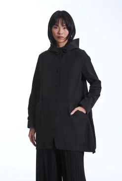 James Lakeland Hooded Black Raincoat