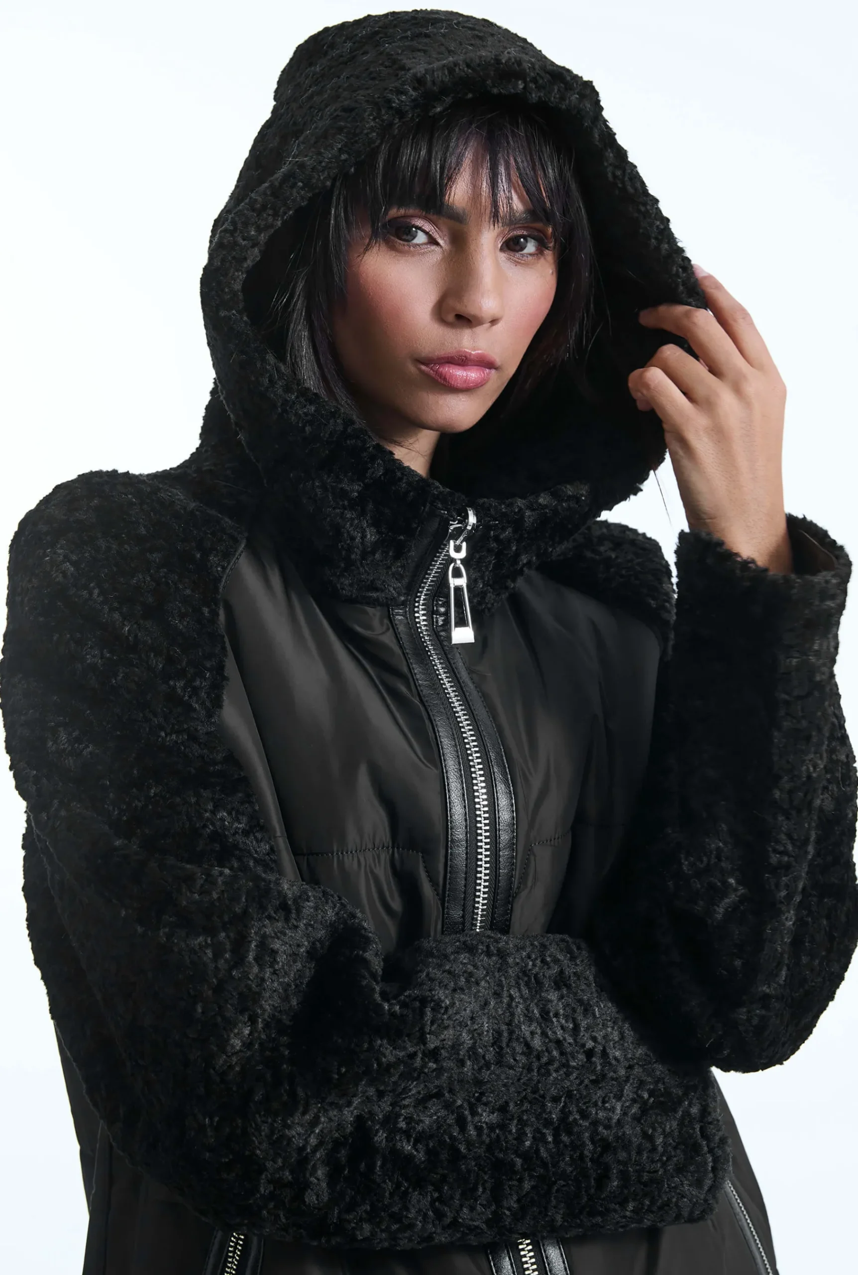 James Lakeland Hooded Faux Fur Coat