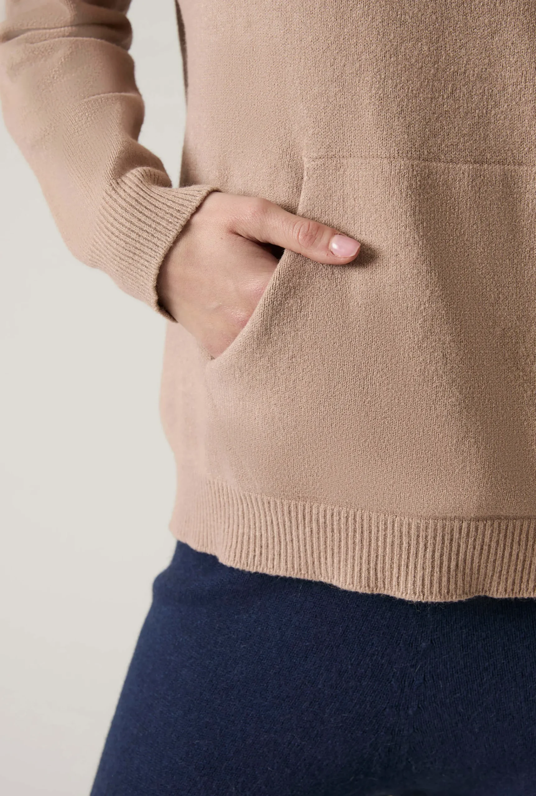 James Lakeland Hooded Taupe Jumper
