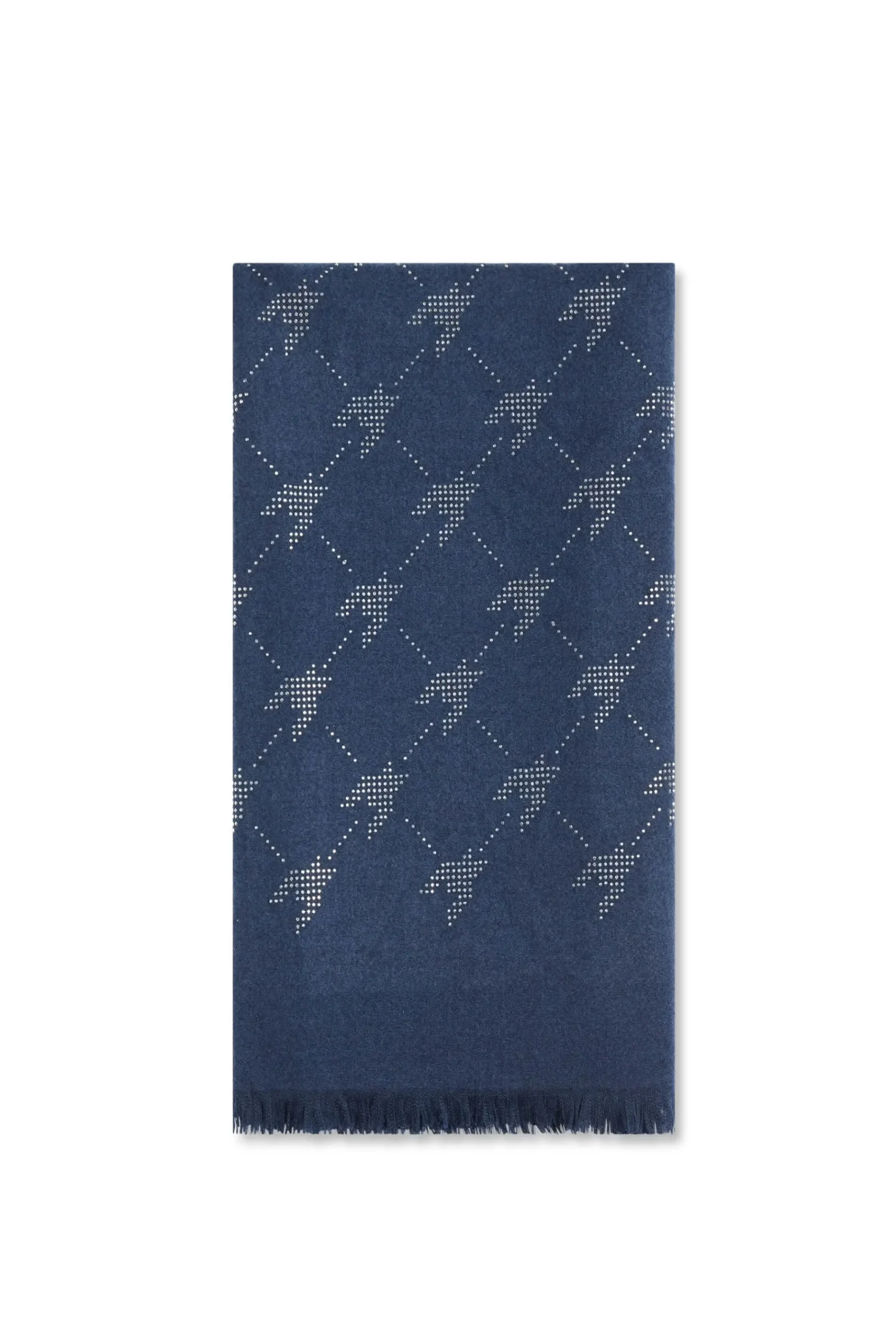 James Lakeland Houndstooth Navy Scarf