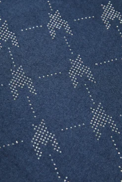 James Lakeland Houndstooth Navy Scarf