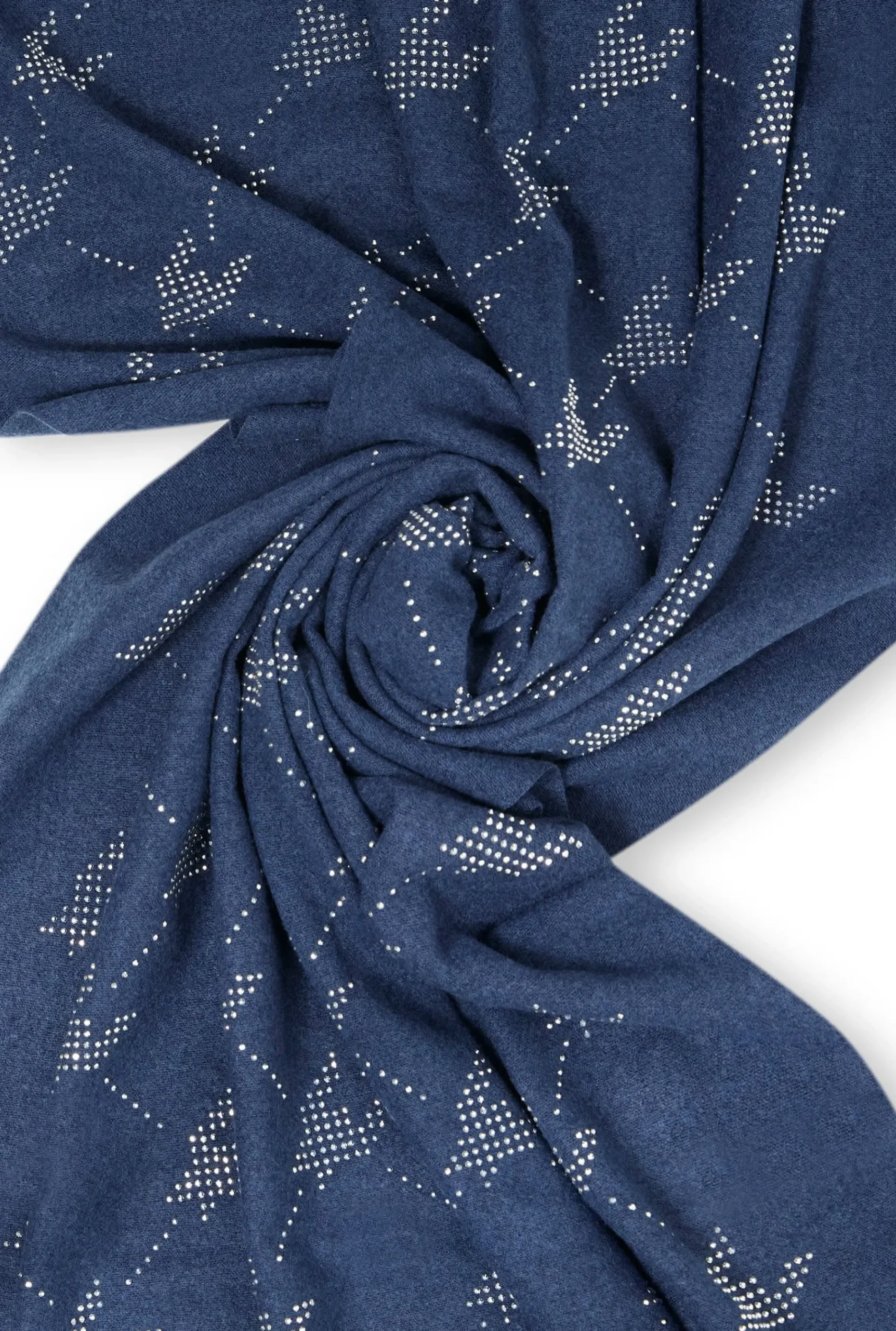 James Lakeland Houndstooth Navy Scarf