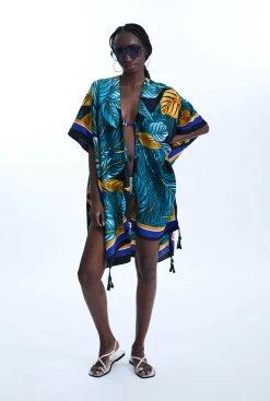 James Lakeland Leaf Print Kaftan