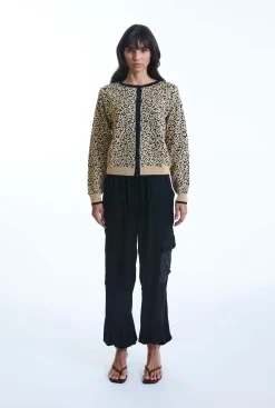 James Lakeland Leopard Lurex Knitted Cardigan