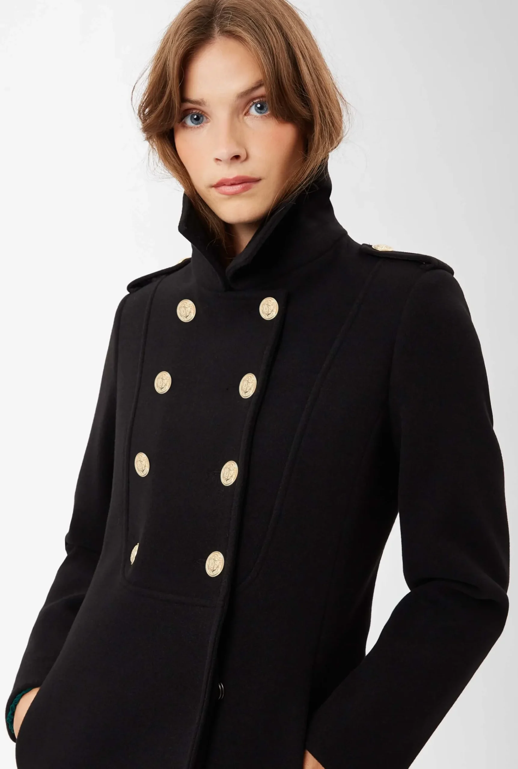 James Lakeland Long Military Black Coat