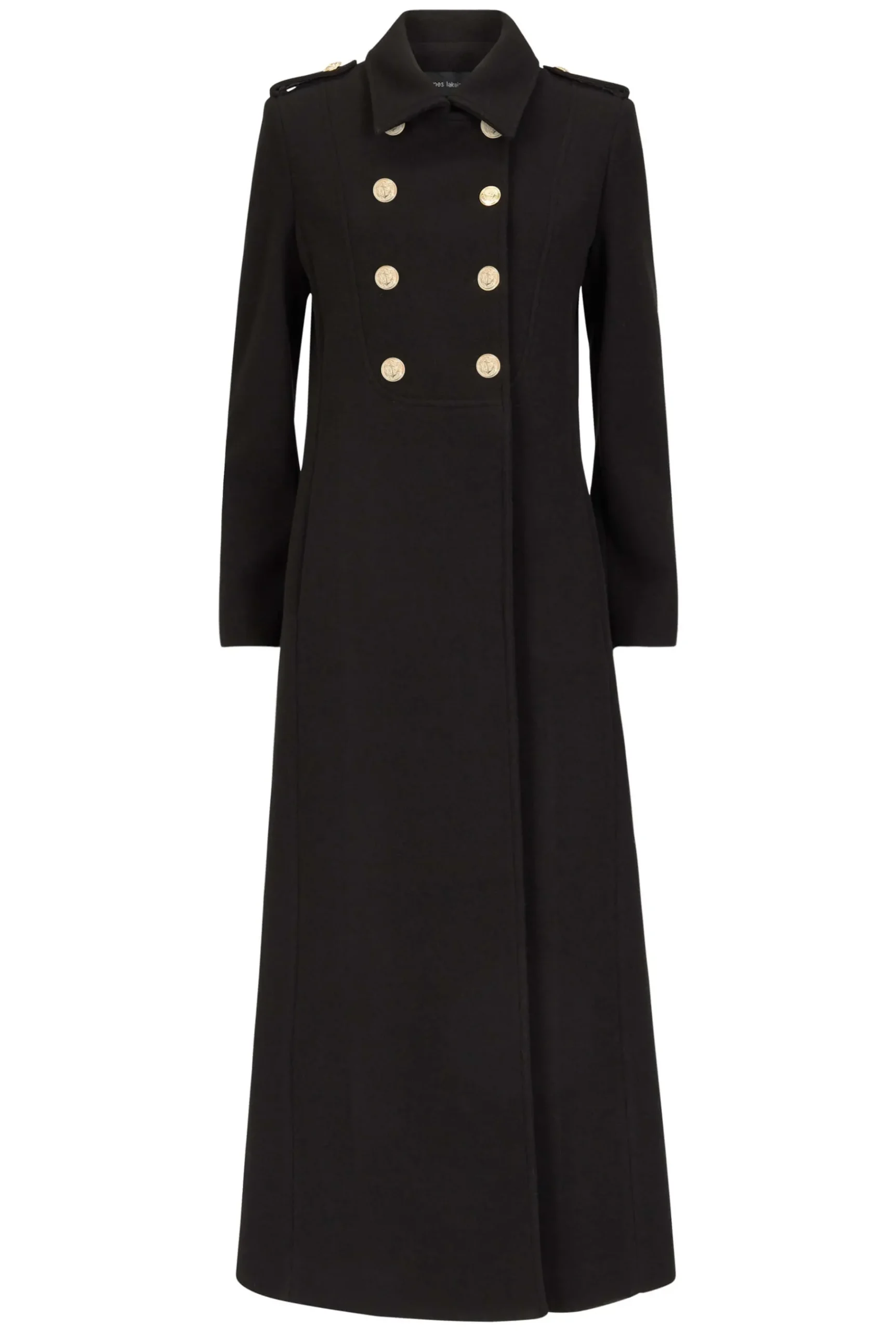 James Lakeland Long Military Black Coat
