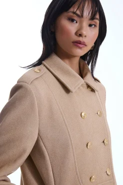 James Lakeland Long Military Camel Coat