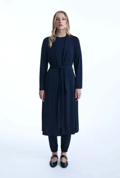 James Lakeland Long Navy Jersey Cardigan