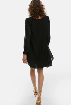 James Lakeland Long Sleeve Black Wave Hem Dress