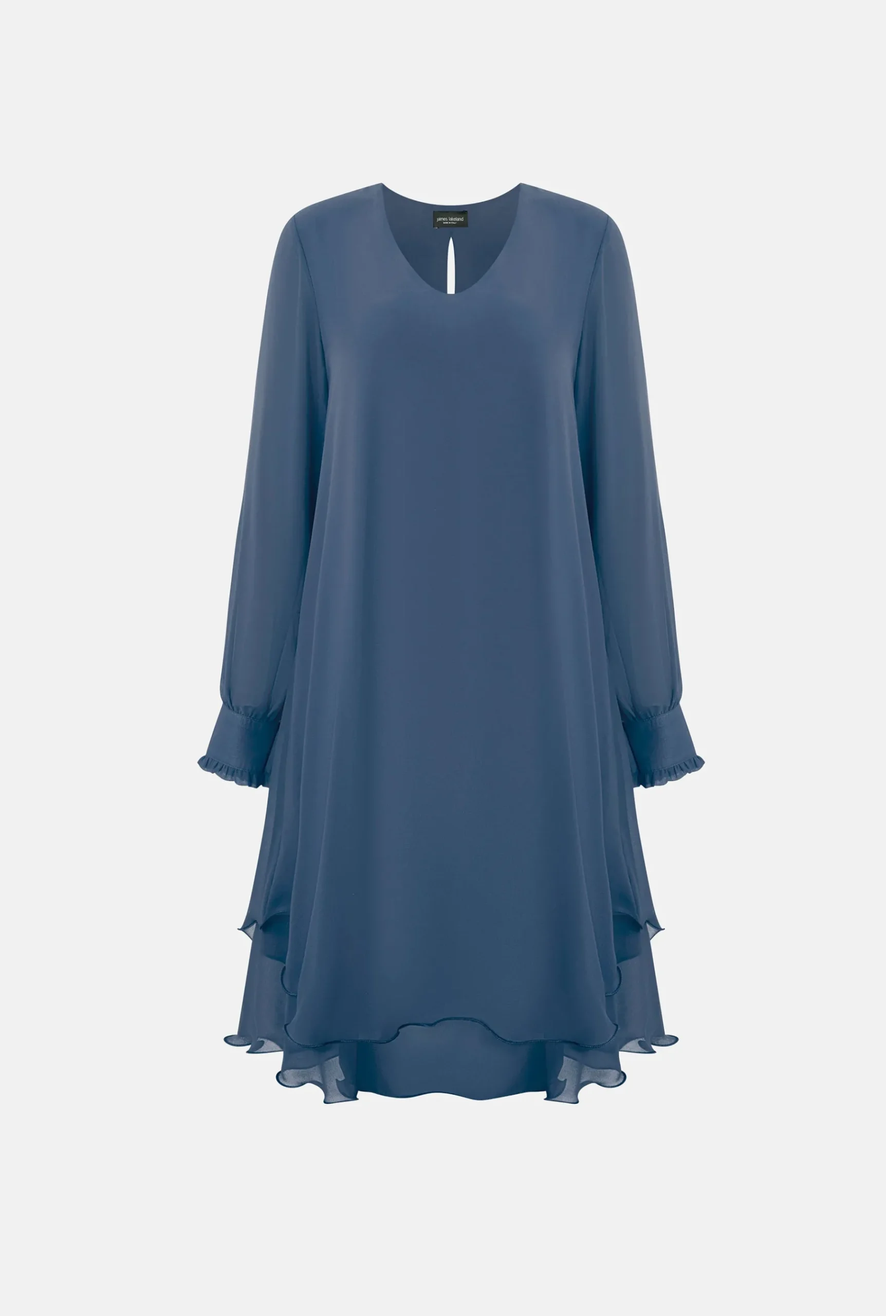 James Lakeland Long Sleeve Denim Wave Hem Dress