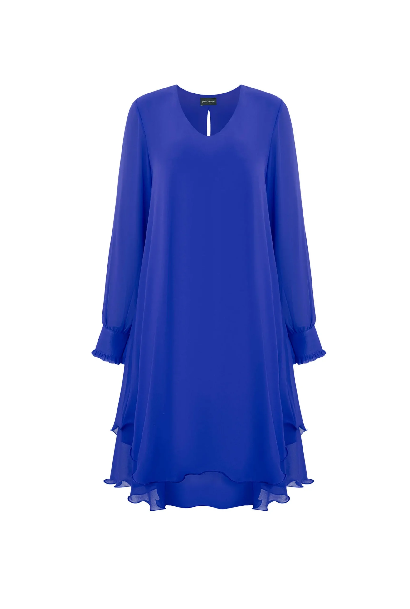 James Lakeland Long Sleeve Royal Wave Hem Dress