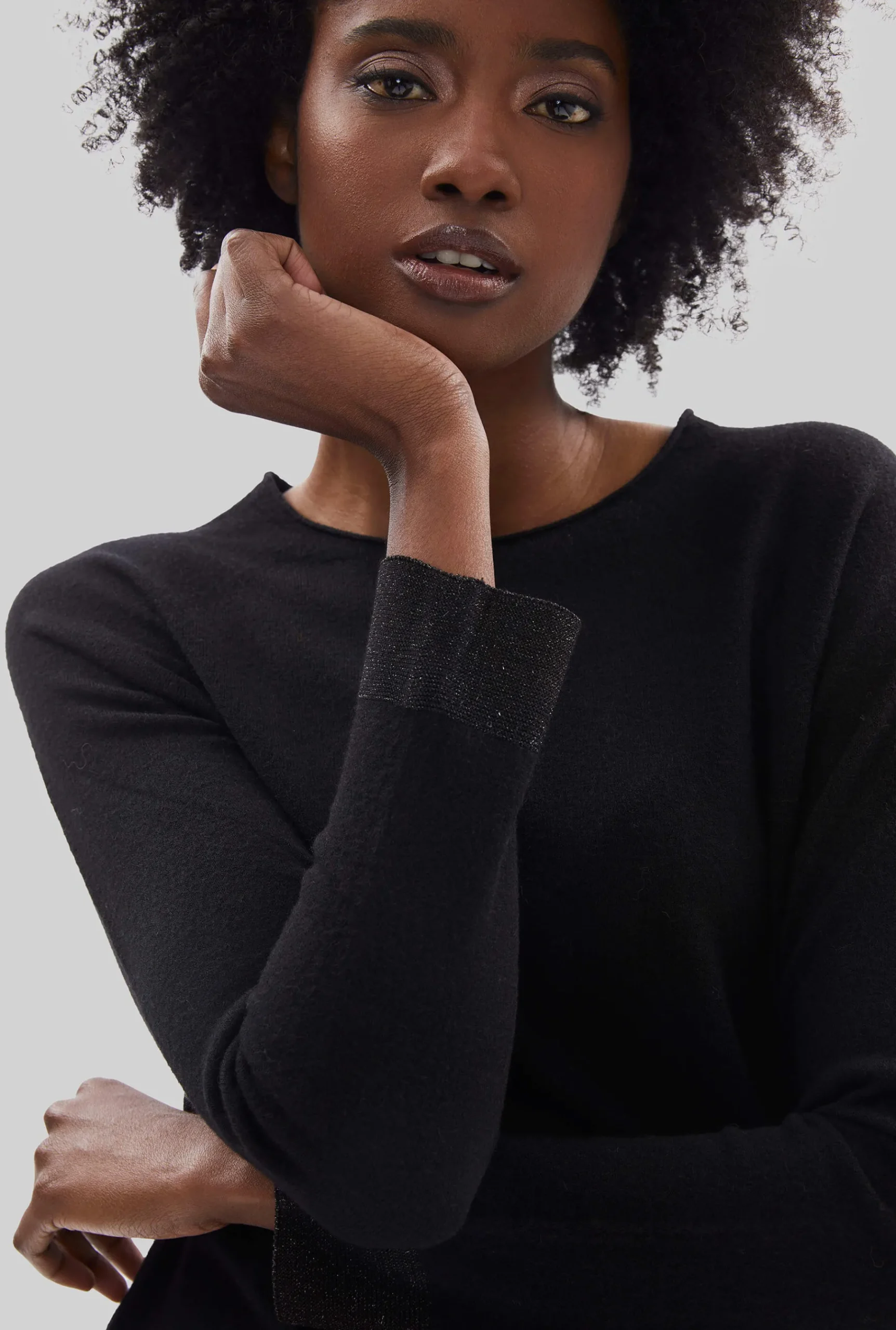 James Lakeland Lurex Detail Jumper Black