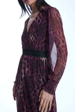 James Lakeland Maxi Tulle Burgundy Dress