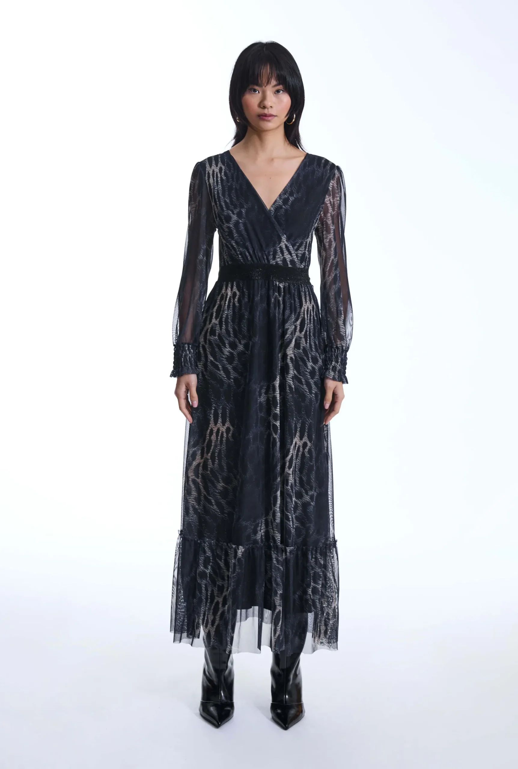 James Lakeland Maxi Tulle Navy Dress