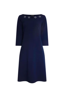 James Lakeland Metallic Eyelet Collar Dress
