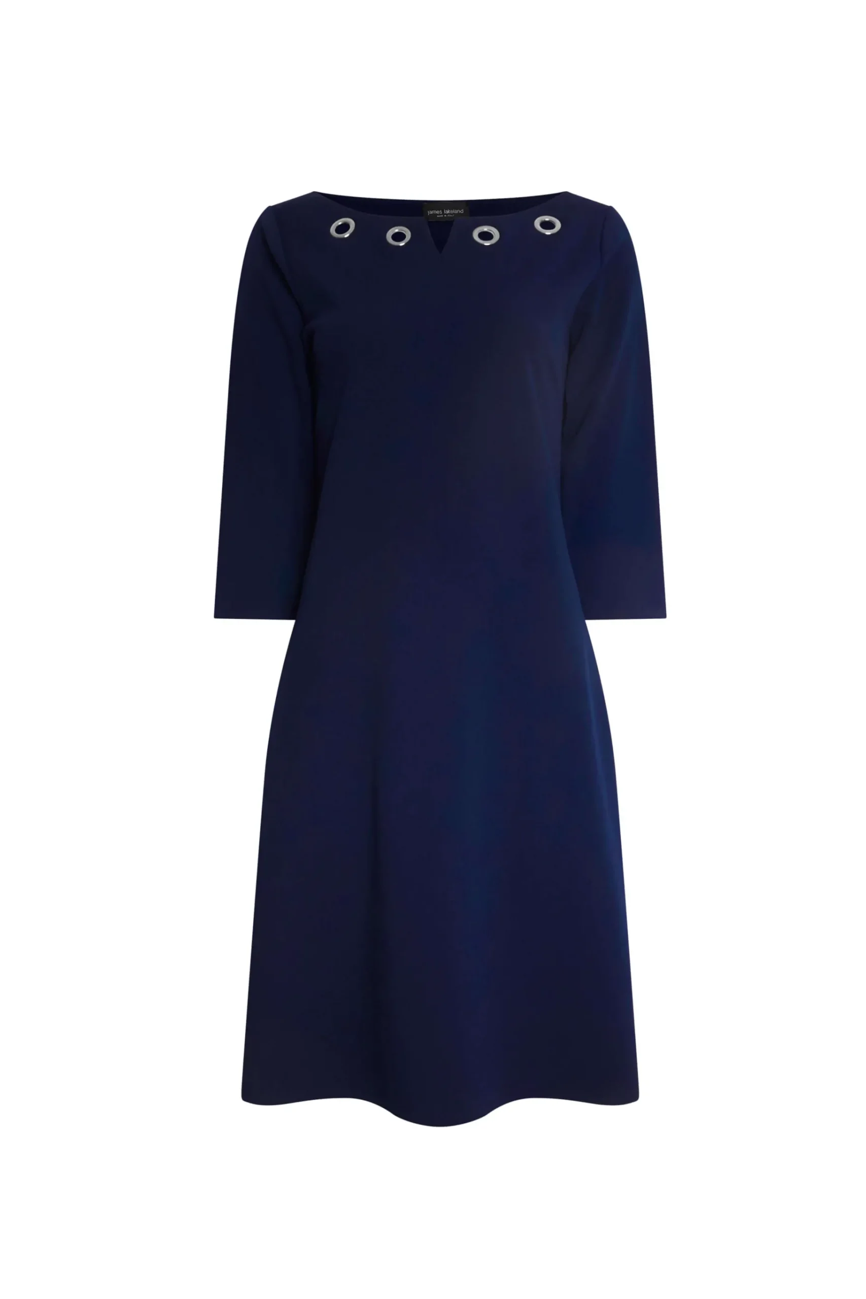 James Lakeland Metallic Eyelet Collar Dress