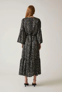 James Lakeland Midi Snake Black Dress
