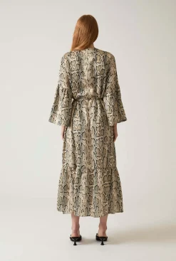 James Lakeland Midi Snake Brown Dress