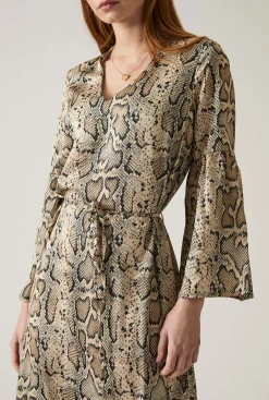 James Lakeland Midi Snake Brown Dress