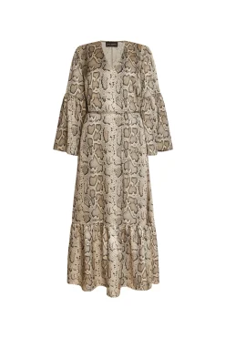 James Lakeland Midi Snake Brown Dress