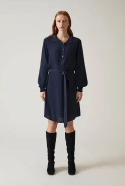 James Lakeland Navy Belted Dress