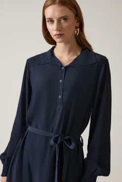 James Lakeland Navy Belted Dress