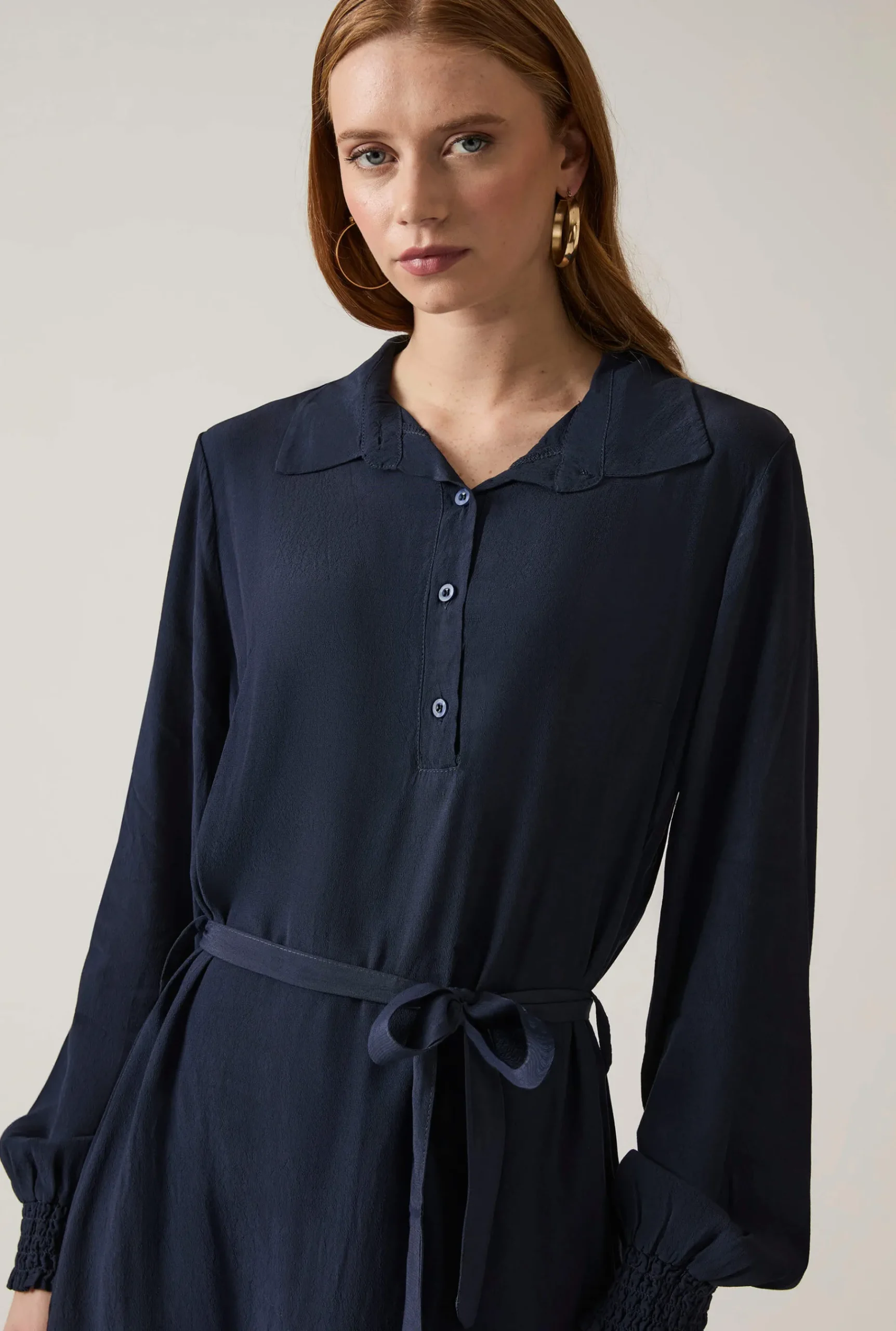 James Lakeland Navy Belted Dress