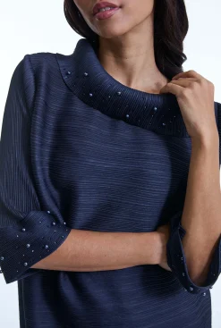 James Lakeland Navy Embellished Dress