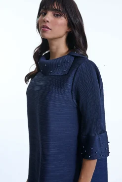 James Lakeland Navy Embellished Dress