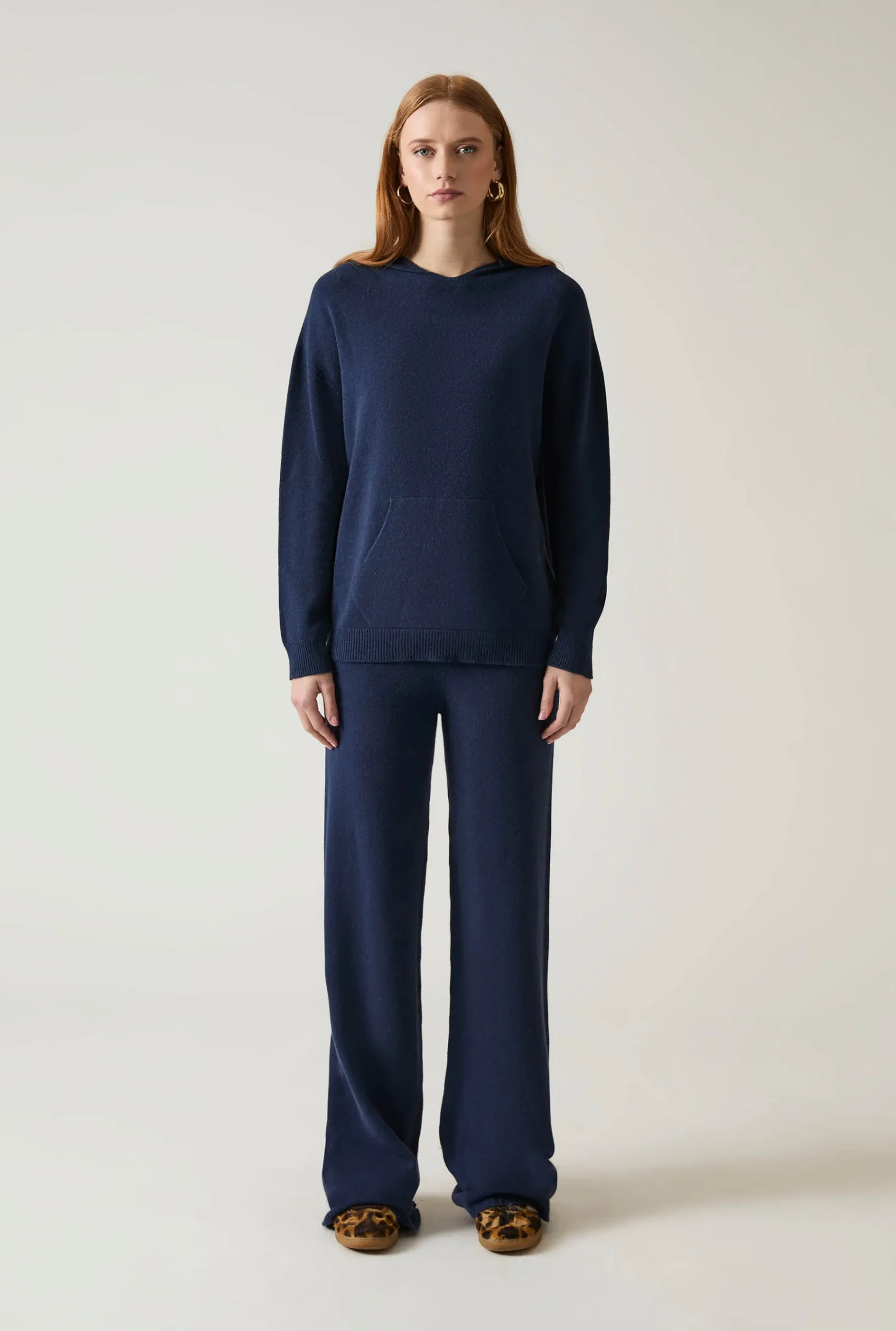 James Lakeland Navy Knitted Trousers