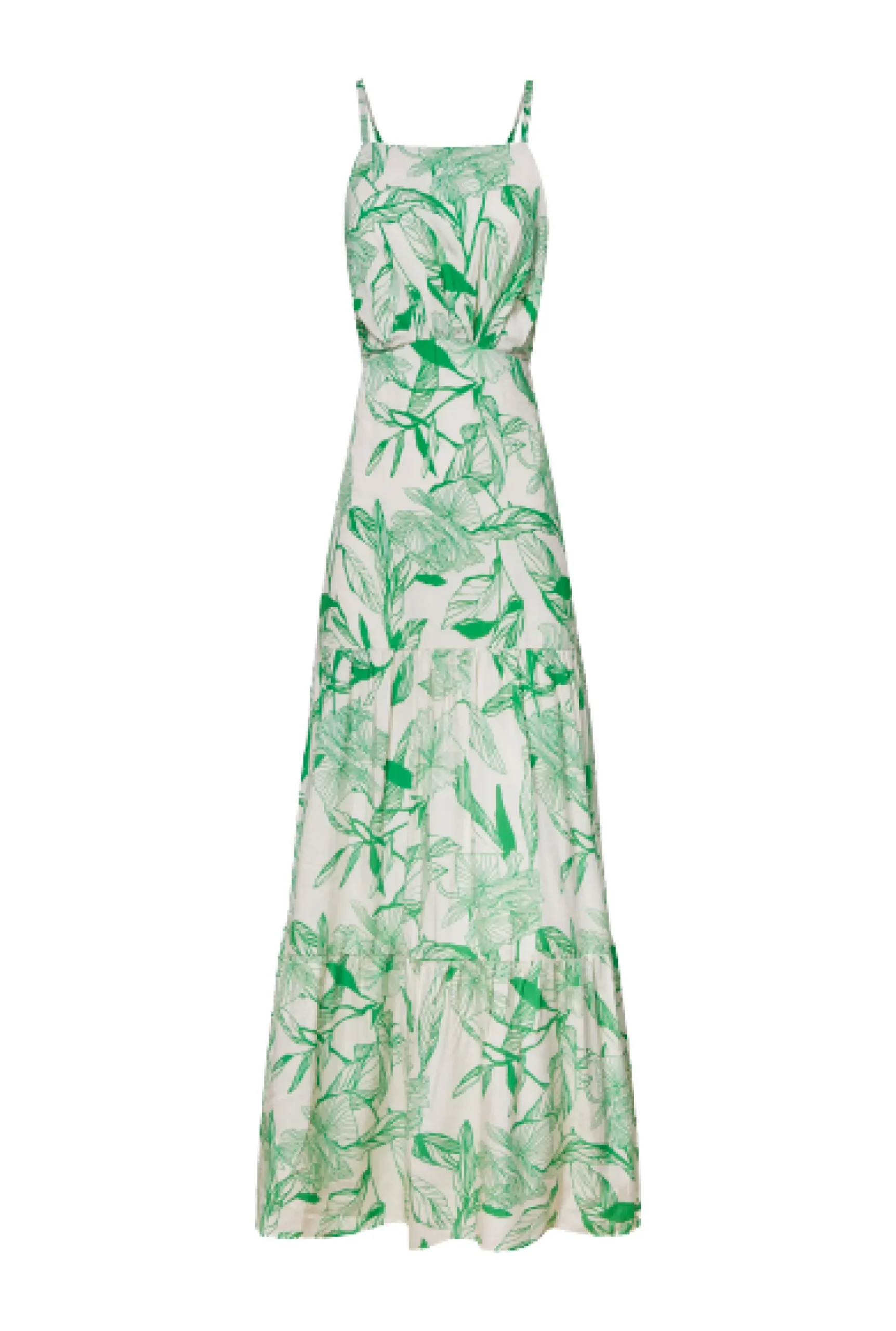 James Lakeland Open Back Print Tiered Midi Dress