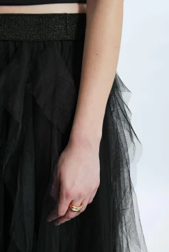 James Lakeland Organza Ruffled Skirt Black