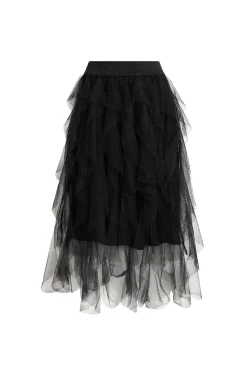 James Lakeland Organza Ruffled Skirt Black