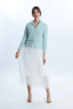 James Lakeland Organza Ruffled Skirt White